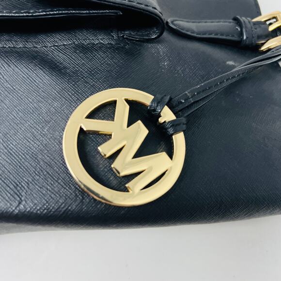 Michael Kors Small Tote Bag Black Gold Buckle Casual - Picture 7 of 11